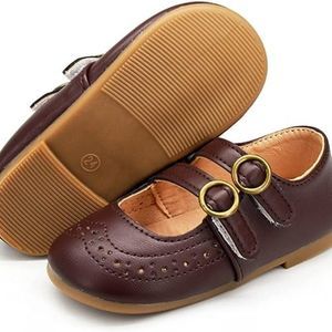 Toddler Girl Mary Jane Dress Shoes Non Slip Soft Sole Baby Kids Ballet Wedding